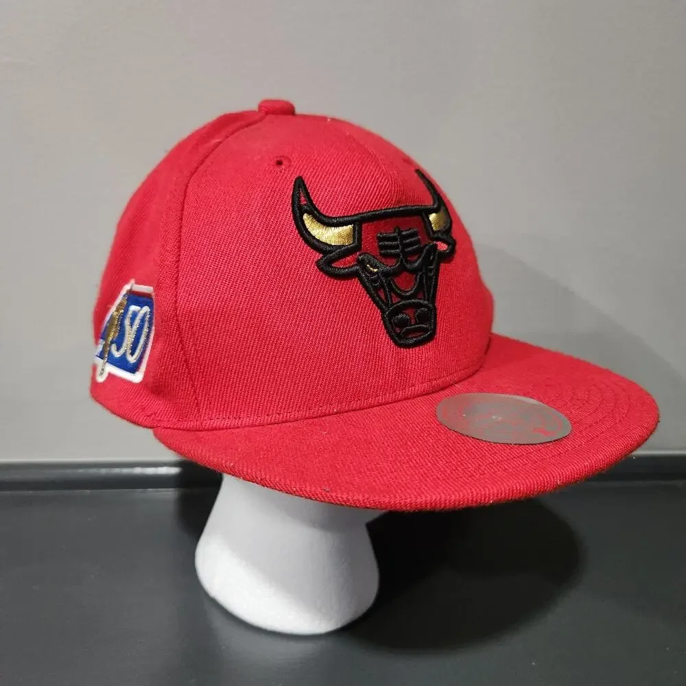 Chicago Bulls NBA Basketball 50th‎ Anniversary Mitchell & Ness Snapback Hat Cap
